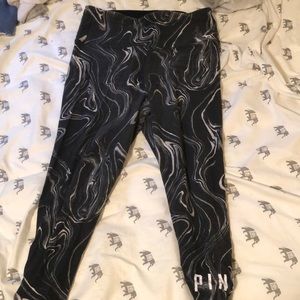 Marble Cropped Leggings from Pink